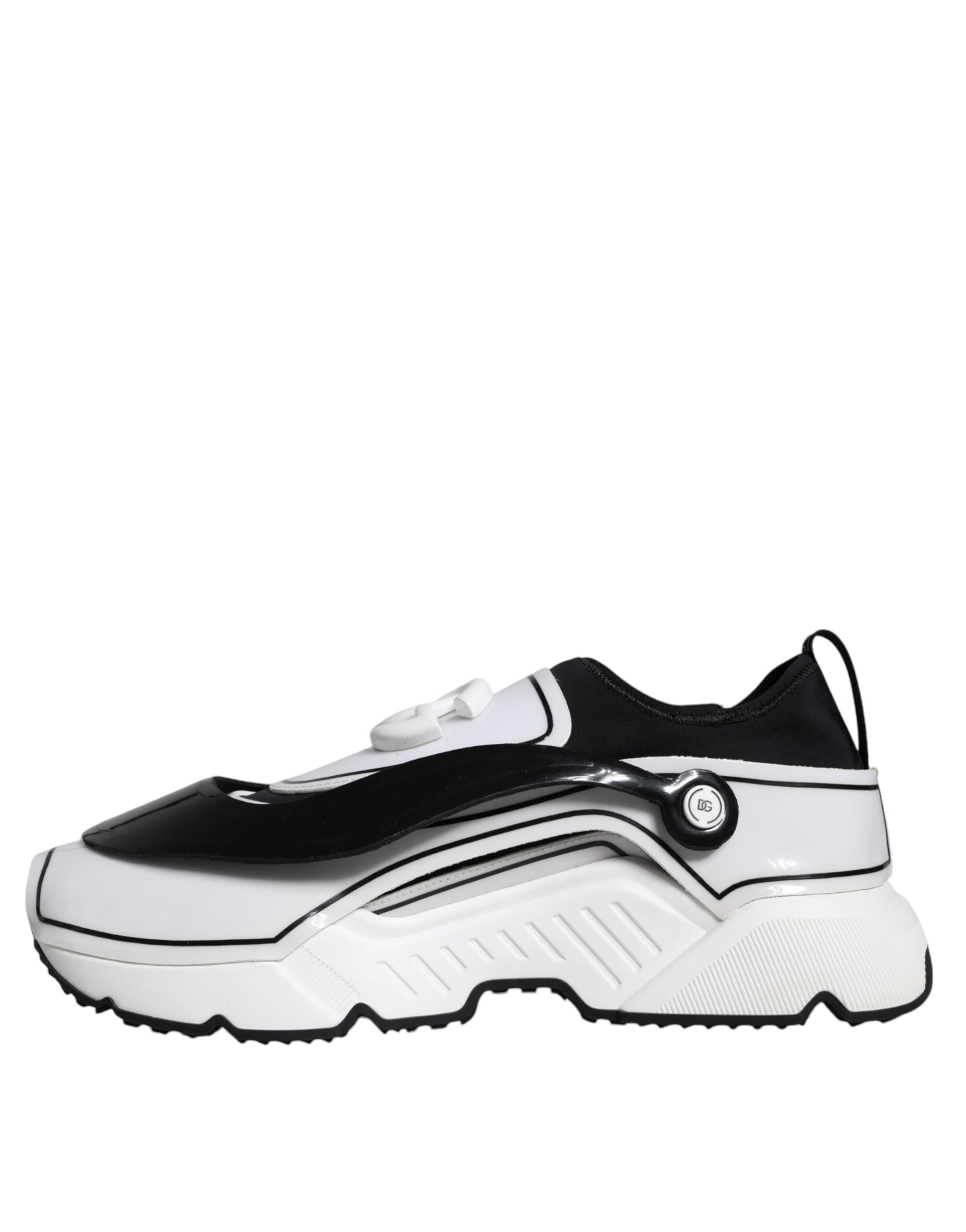 Dolce & Gabbana White Black Logo Plaque Daymaster Sneakers