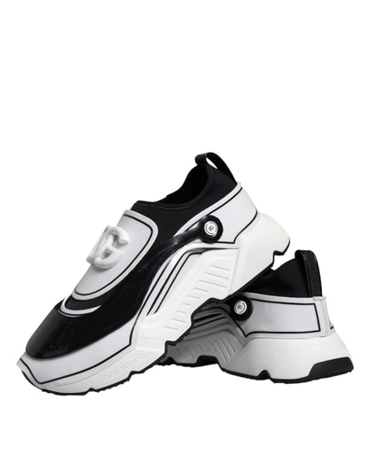 White Black Logo Plaque Daymaster Sneakers Shoes - The Luxe Alliance