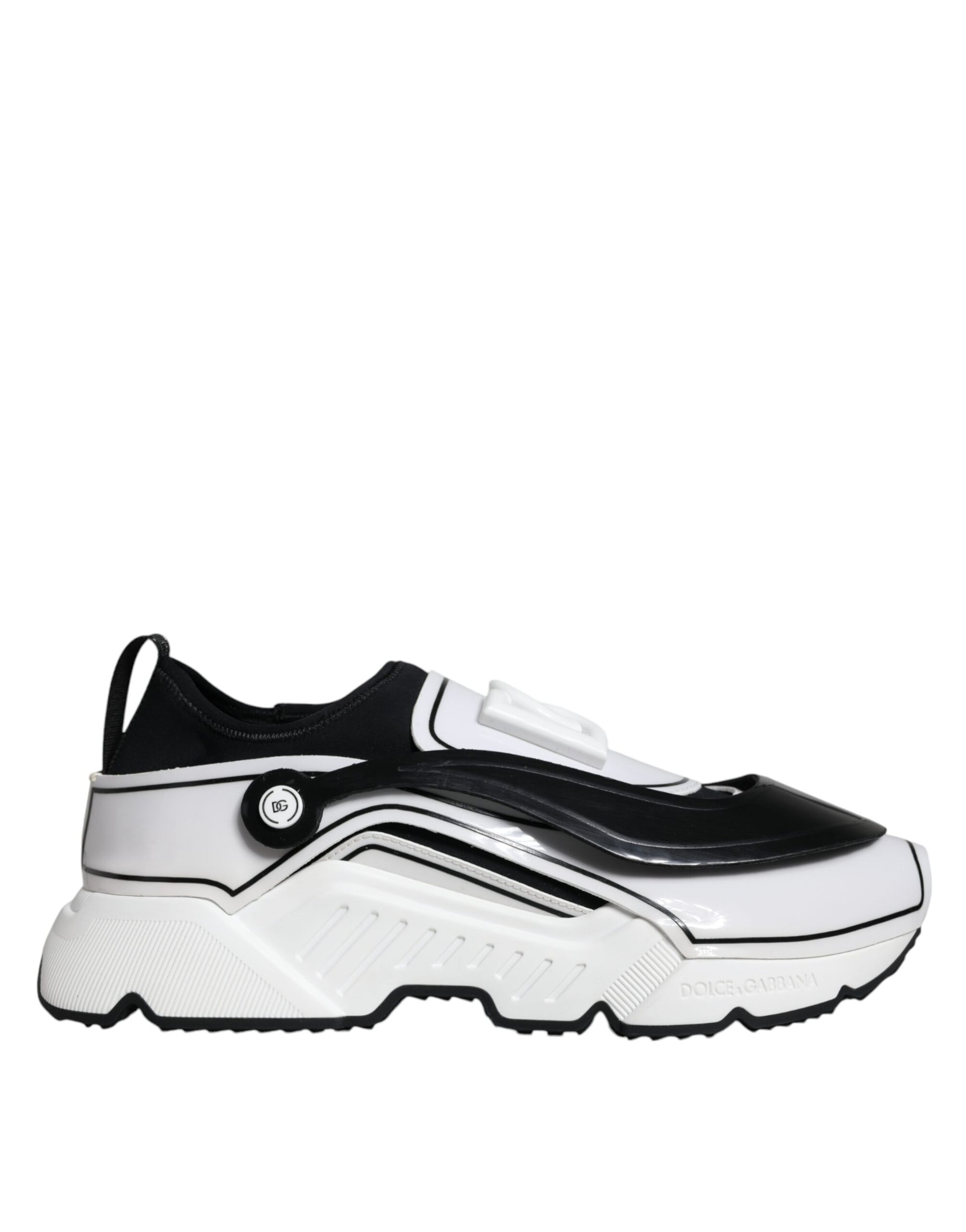 Dolce & Gabbana White Black Logo Plaque Daymaster Sneakers