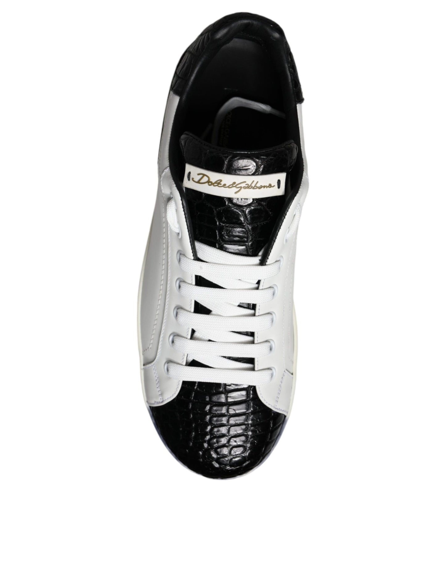 Black Leather Logo Portofino Sneaker Shoes - The Luxe Alliance