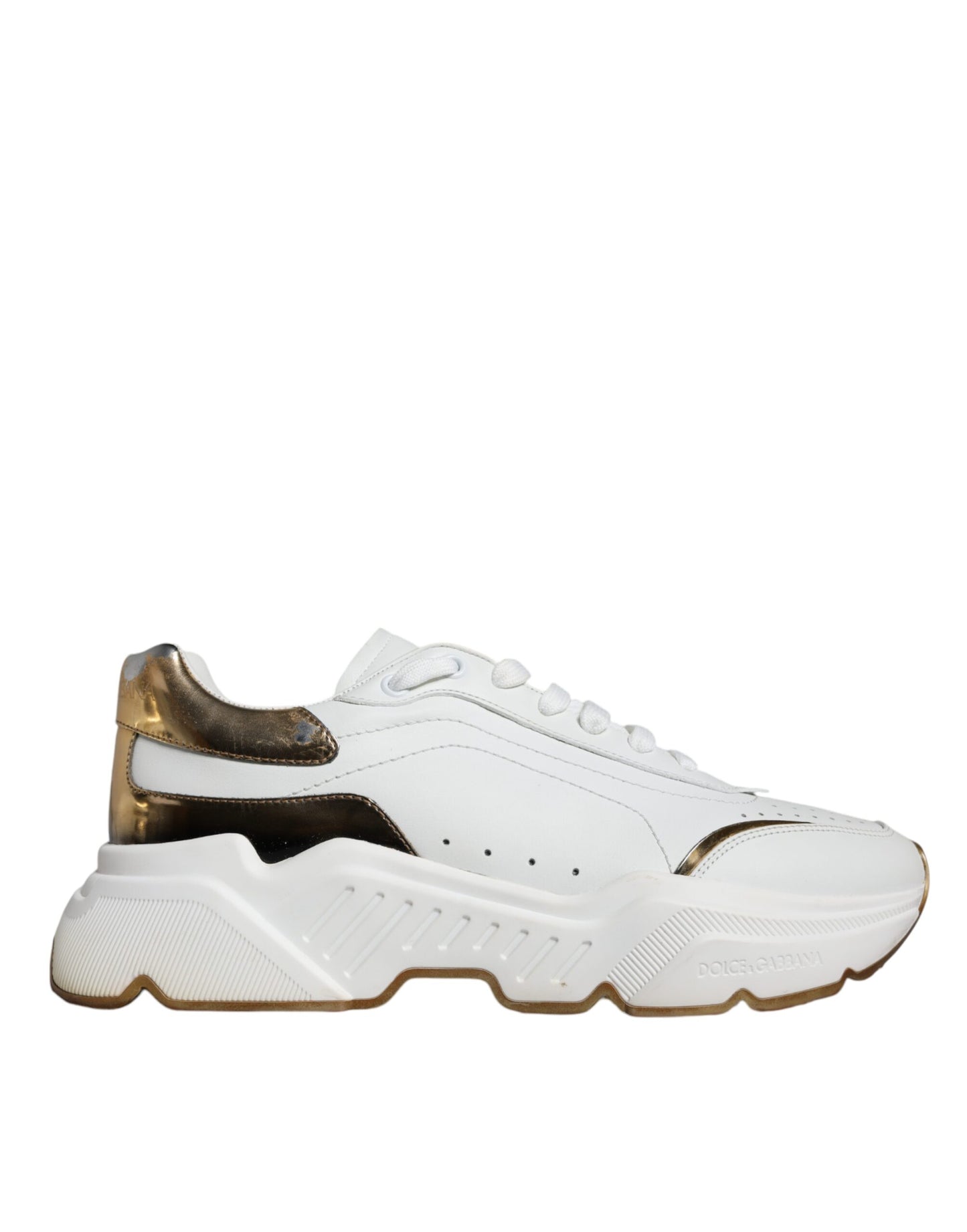 White Gold DAYMASTER Leather Sneakers Shoes - The Luxe Alliance