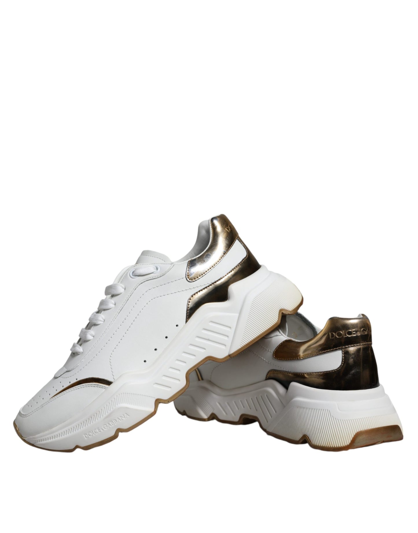 White Gold DAYMASTER Leather Sneakers Shoes - The Luxe Alliance