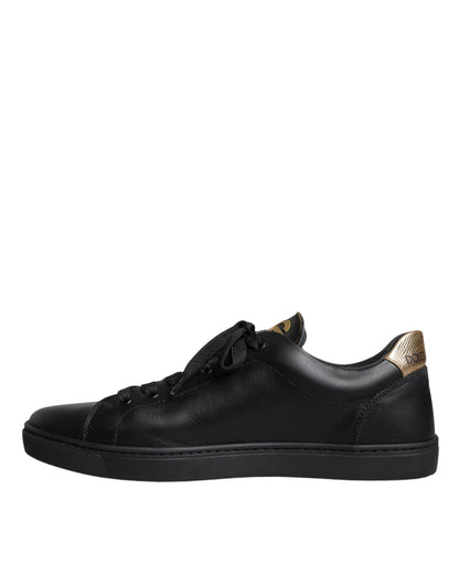 Black Leather Heart Low Top Casual Sneaker Shoes - The Luxe Alliance