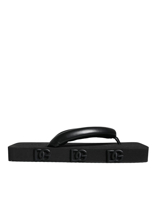 Black Rubber Flip Flops Slide Sandals Shoes - The Luxe Alliance