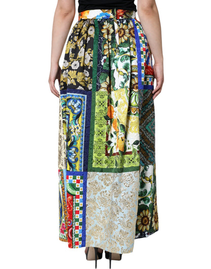  - Multicolor Patchwork Sicily Long Maxi Skirt