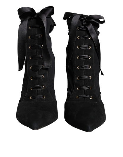  - Black Lace Up Trekking Ankle Boots Shoes