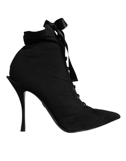  - Black Lace Up Trekking Ankle Boots Shoes