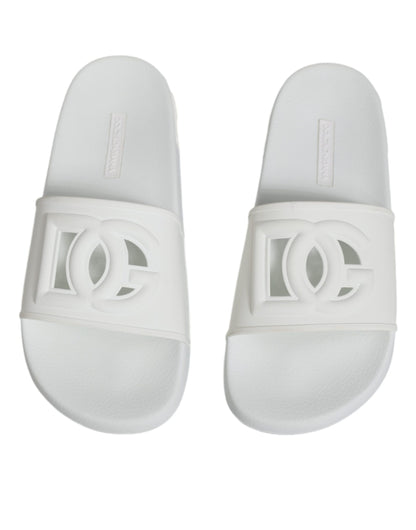  - White Rubber Slides Sandals Beachwear Shoes