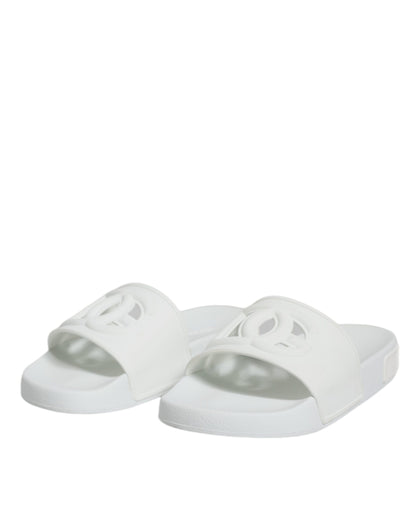  - White Rubber Slides Sandals Beachwear Shoes