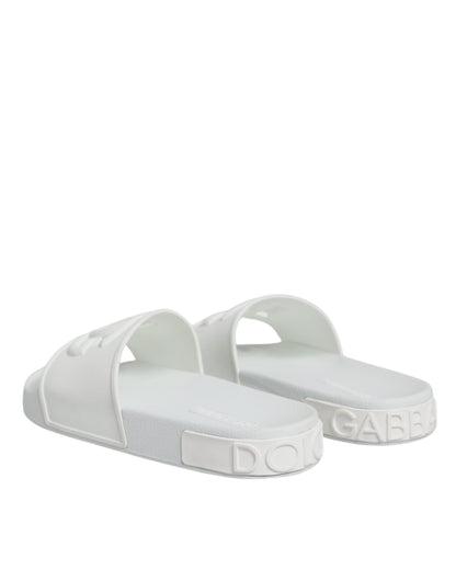  - White Rubber Slides Sandals Beachwear Shoes