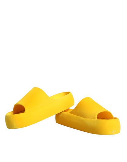  - Yellow Rubber Slides Sandals Beachwear Shoes