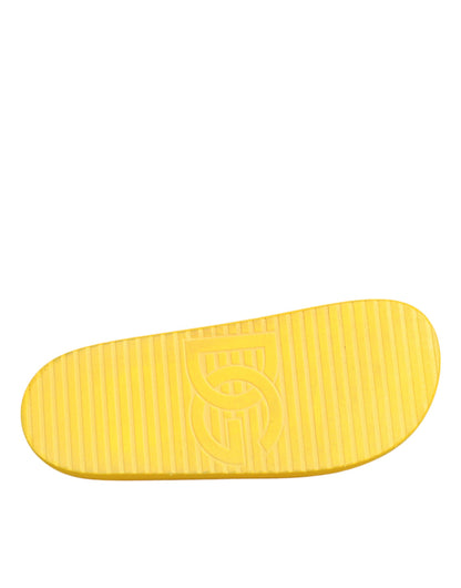  - Yellow Rubber Slides Sandals Beachwear Shoes