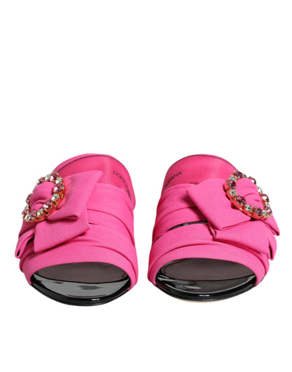 Pink Black Crystal Slides Sandals Shoes - The Luxe Alliance