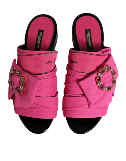 Pink Black Crystal Slides Sandals Shoes - The Luxe Alliance