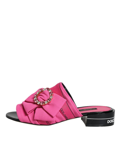 Pink Black Crystal Slides Sandals Shoes - The Luxe Alliance