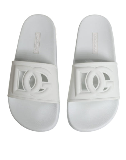 White Rubber Slides Sandals Beachwear Shoes - The Luxe Alliance