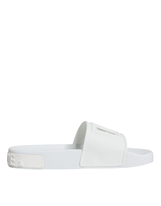 White Rubber Slides Sandals Beachwear Shoes - The Luxe Alliance