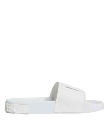 White Rubber Slides Sandals Beachwear Shoes - The Luxe Alliance