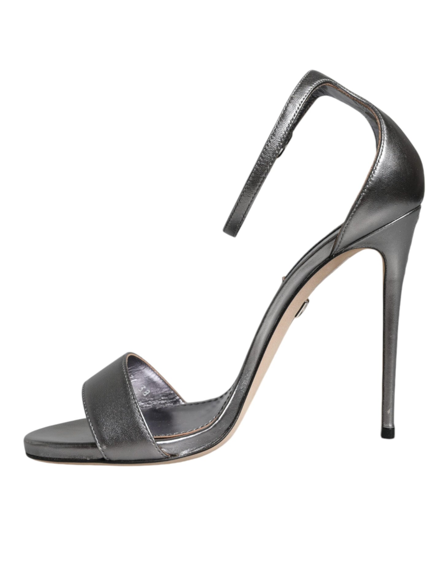 Silver KEIRA Heels Ankle Strap Sandals Shoes - The Luxe Alliance