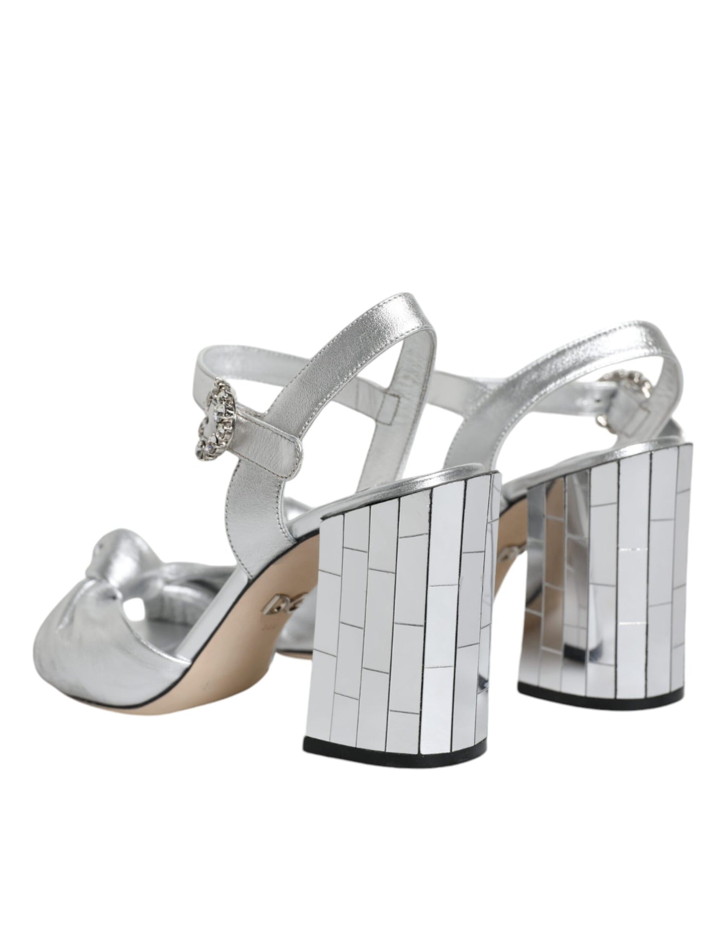 Silver Mirror Heels KEIRA Sandals Shoes - The Luxe Alliance