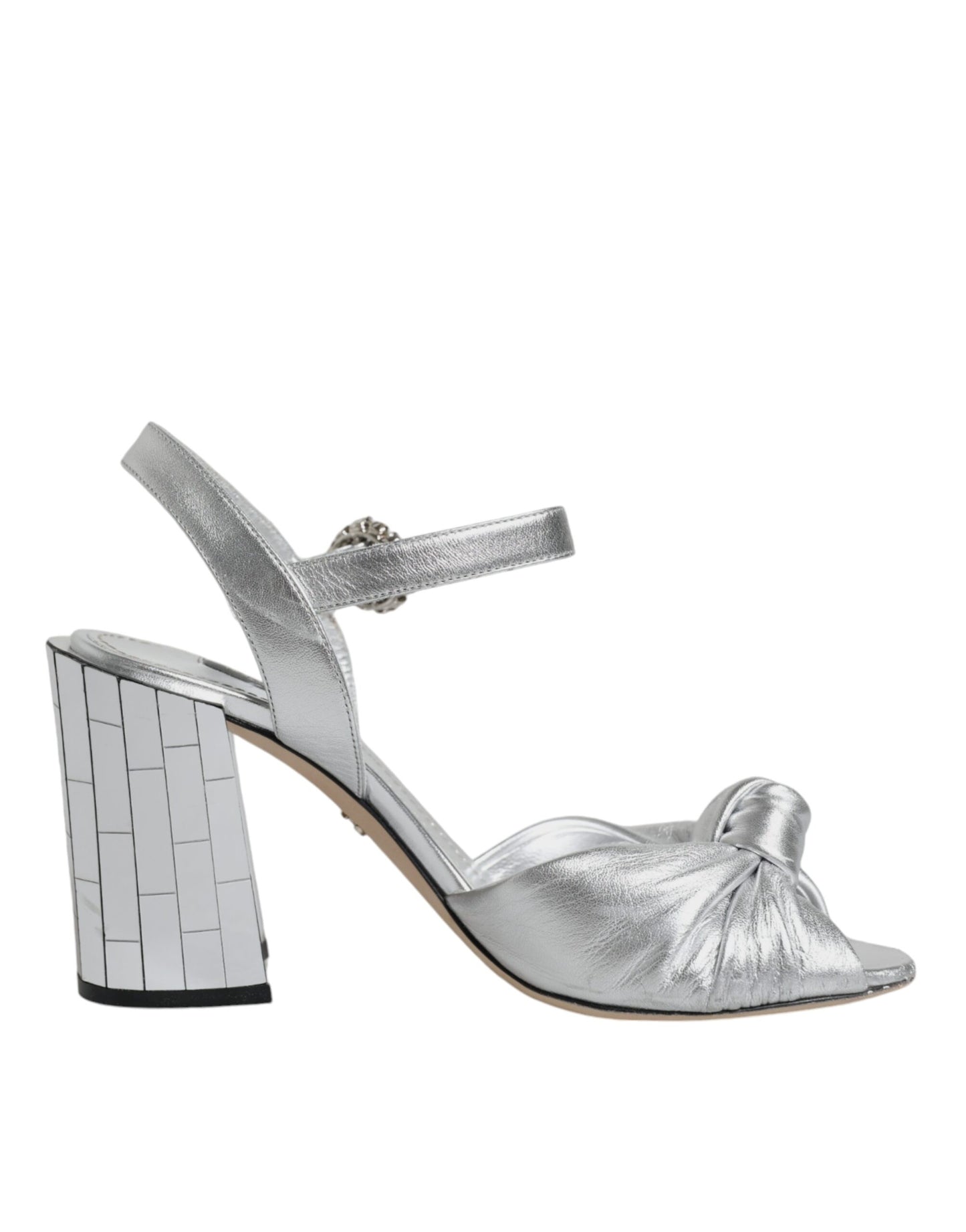 Silver Mirror Heels KEIRA Sandals Shoes - The Luxe Alliance