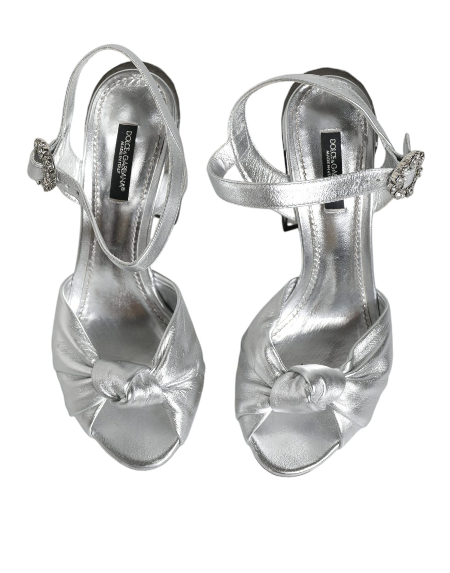 Silver Mirror Heels KEIRA Sandals Shoes - The Luxe Alliance