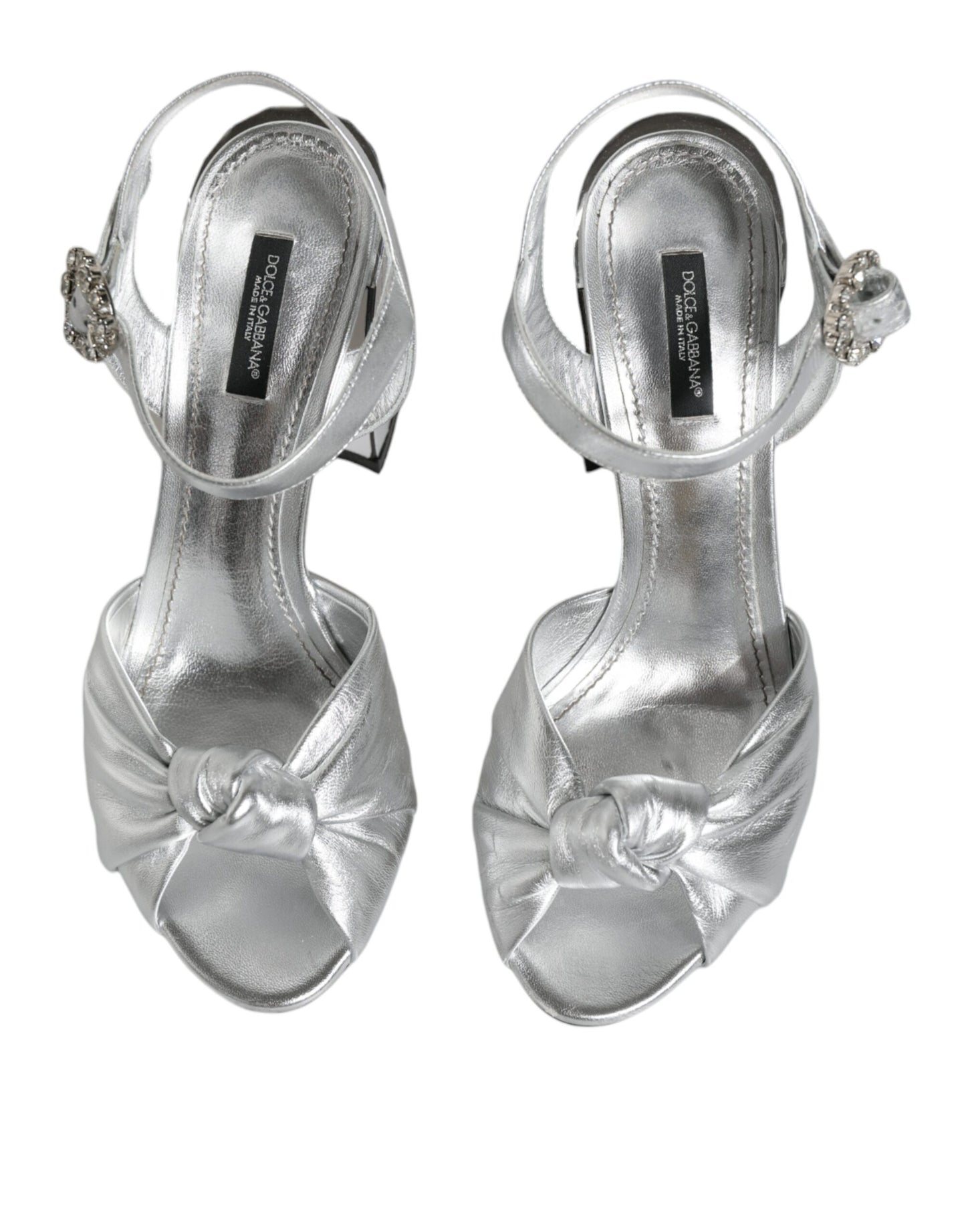 Silver Mirror Heels KEIRA Sandals Shoes - The Luxe Alliance