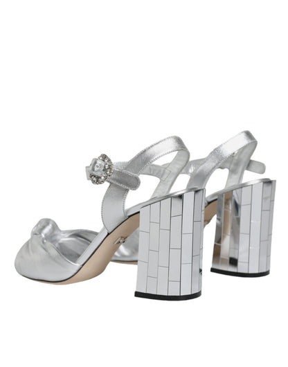 Silver Mirror Heels KEIRA Sandals Shoes - The Luxe Alliance