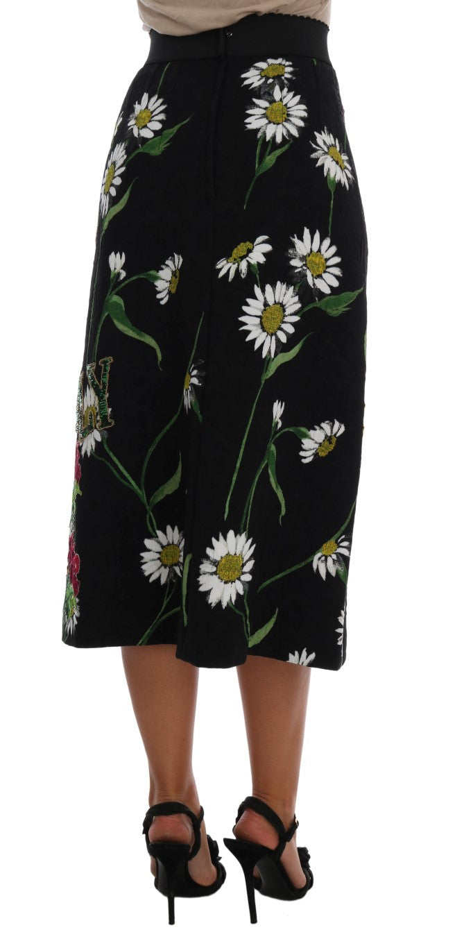  - Embellished A-Line Mid-Calf Skirt