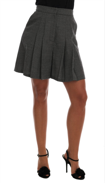  - Chic High Waist Wool Mini Shorts