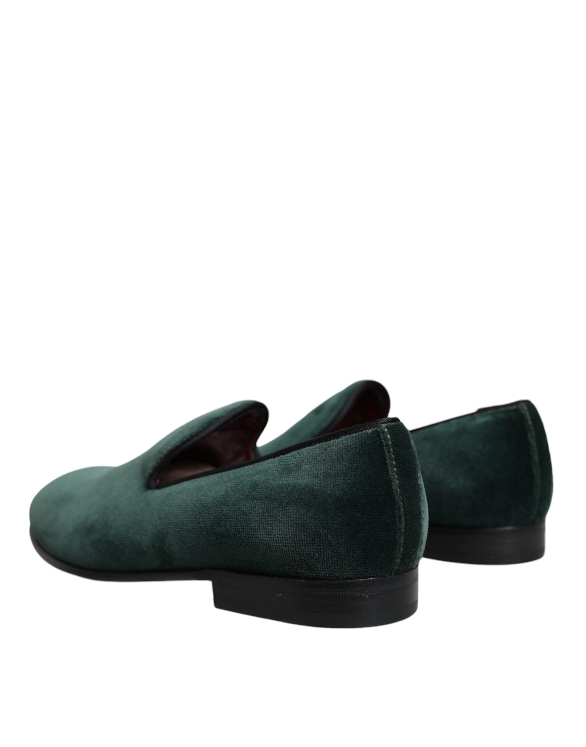 Green Velvet Slip On Loafers Flats Shoes