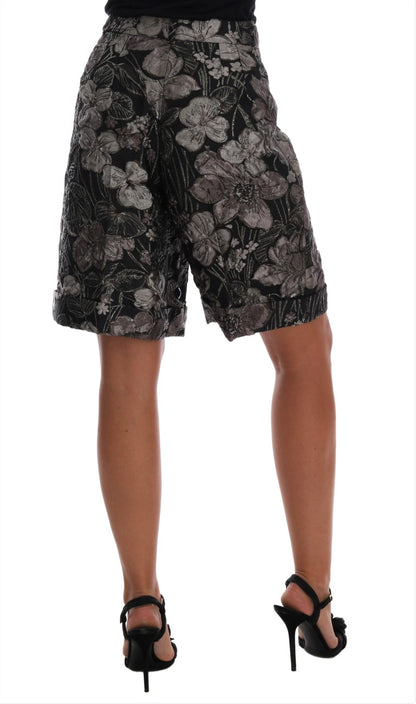  - Elegant High-Waist Brocade Shorts