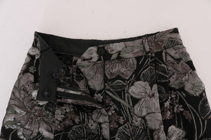  - Elegant High-Waist Brocade Shorts