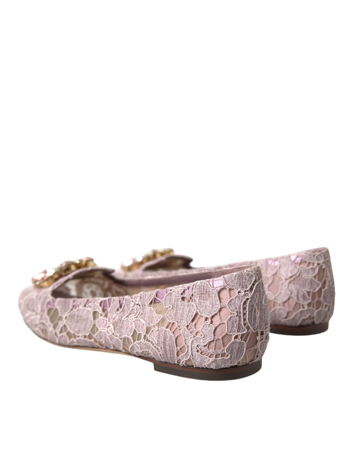 Pink Lace Crystal Ballet Flats Loafers Shoes - The Luxe Alliance