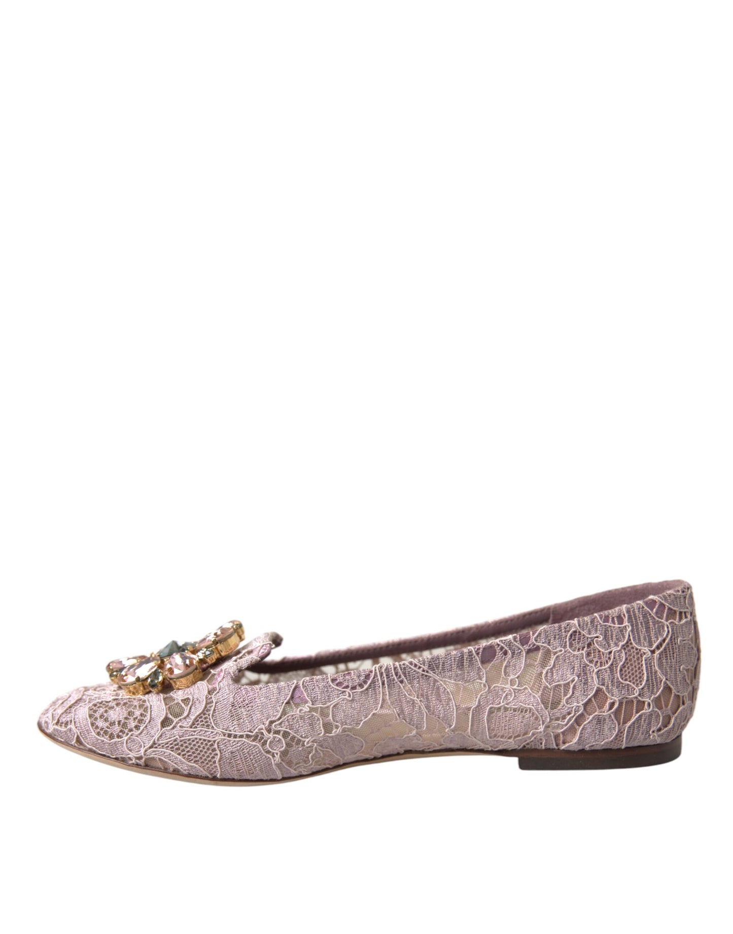 Pink Lace Crystal Ballet Flats Loafers Shoes - The Luxe Alliance