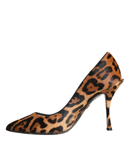 Brown Leopard Calf Hair Heels