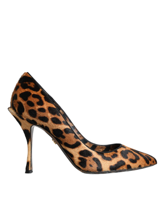 Brown Leopard Calf Hair Heels