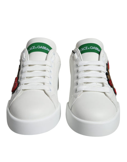 White Love Patch Portofino Sneakers Shoes - The Luxe Alliance