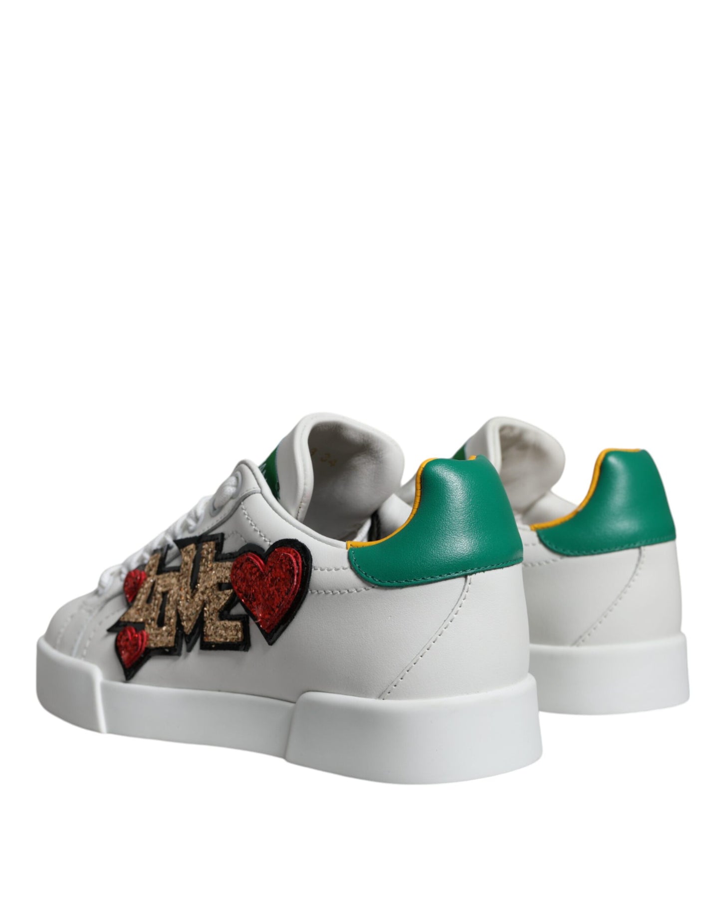 White Love Patch Portofino Sneakers Shoes - The Luxe Alliance