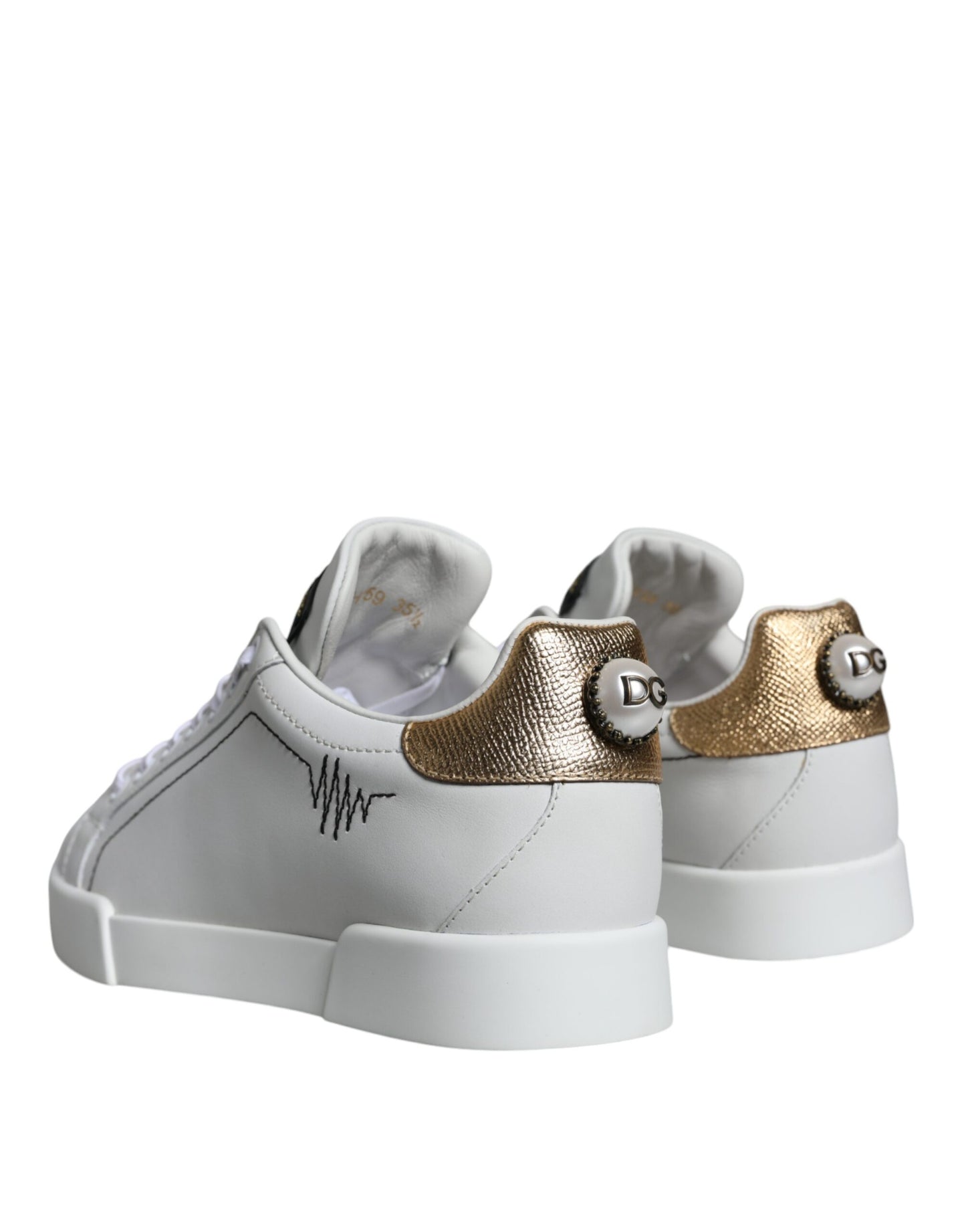 White Leather Portofino Low Top Sneaker Shoes - The Luxe Alliance