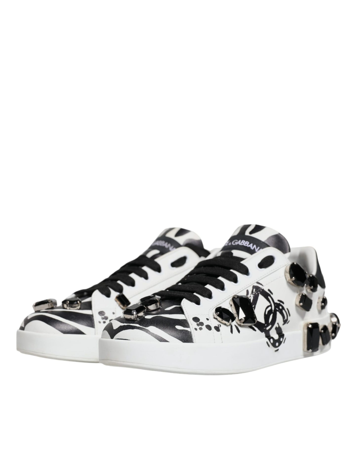 White Crystal Portofino Low Top Sneaker Shoes - The Luxe Alliance