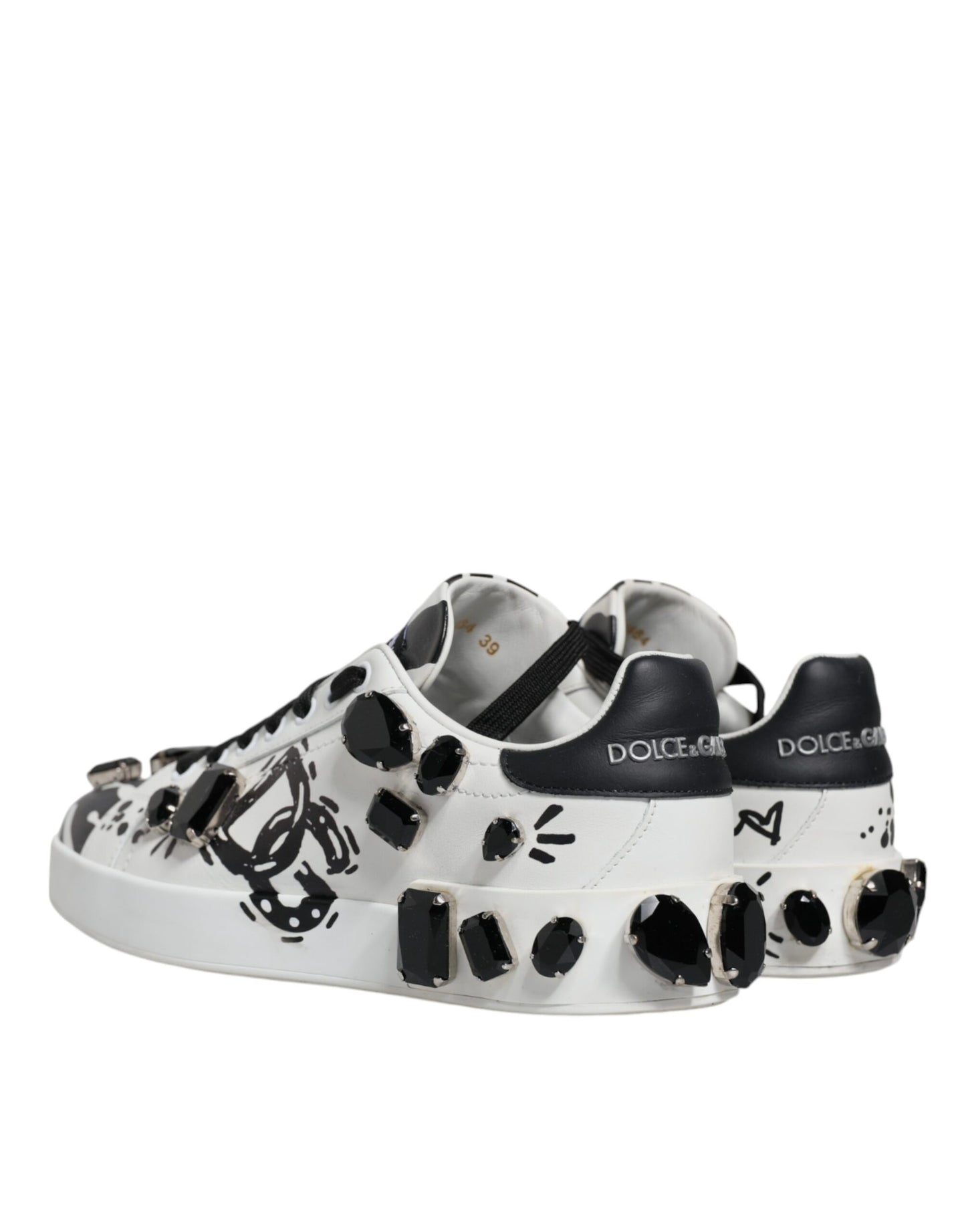 White Crystal Portofino Low Top Sneaker Shoes - The Luxe Alliance