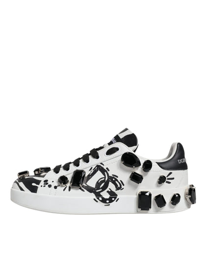 White Crystal Portofino Low Top Sneaker Shoes - The Luxe Alliance