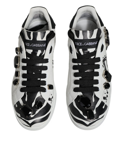 White Crystal Portofino Low Top Sneaker Shoes - The Luxe Alliance