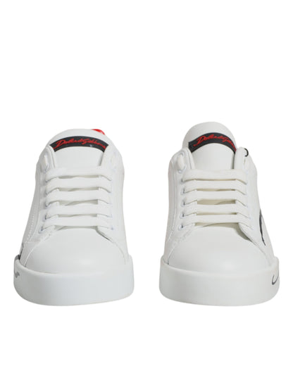 White Red Portofino Low Top Sneakers Shoes - The Luxe Alliance