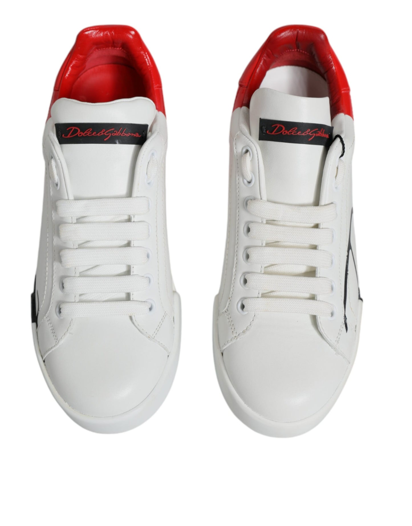 White Red Portofino Low Top Sneakers Shoes - The Luxe Alliance