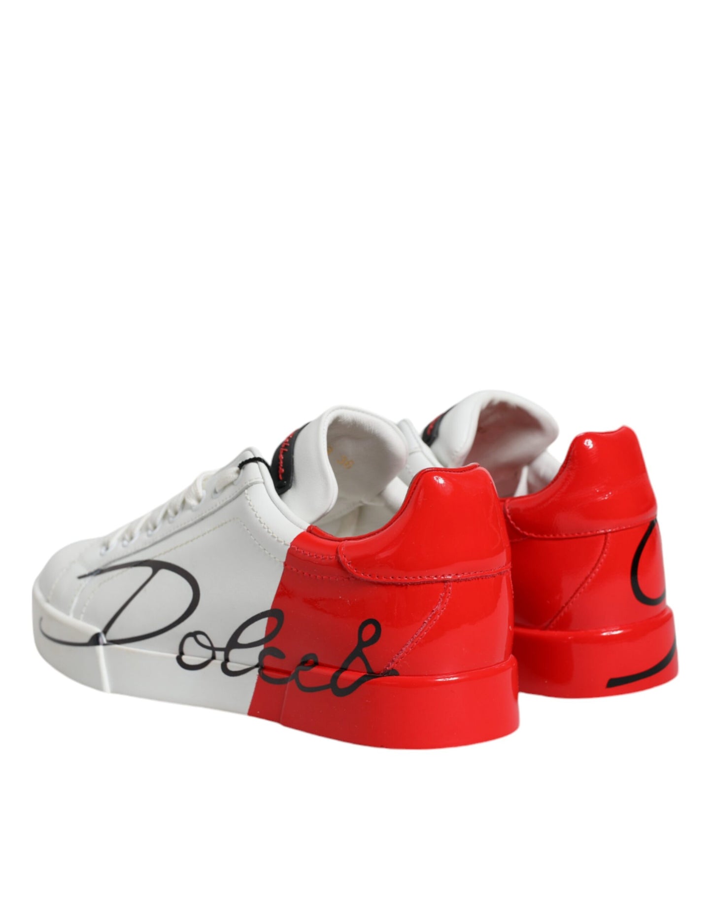 White Red Portofino Low Top Sneakers Shoes - The Luxe Alliance