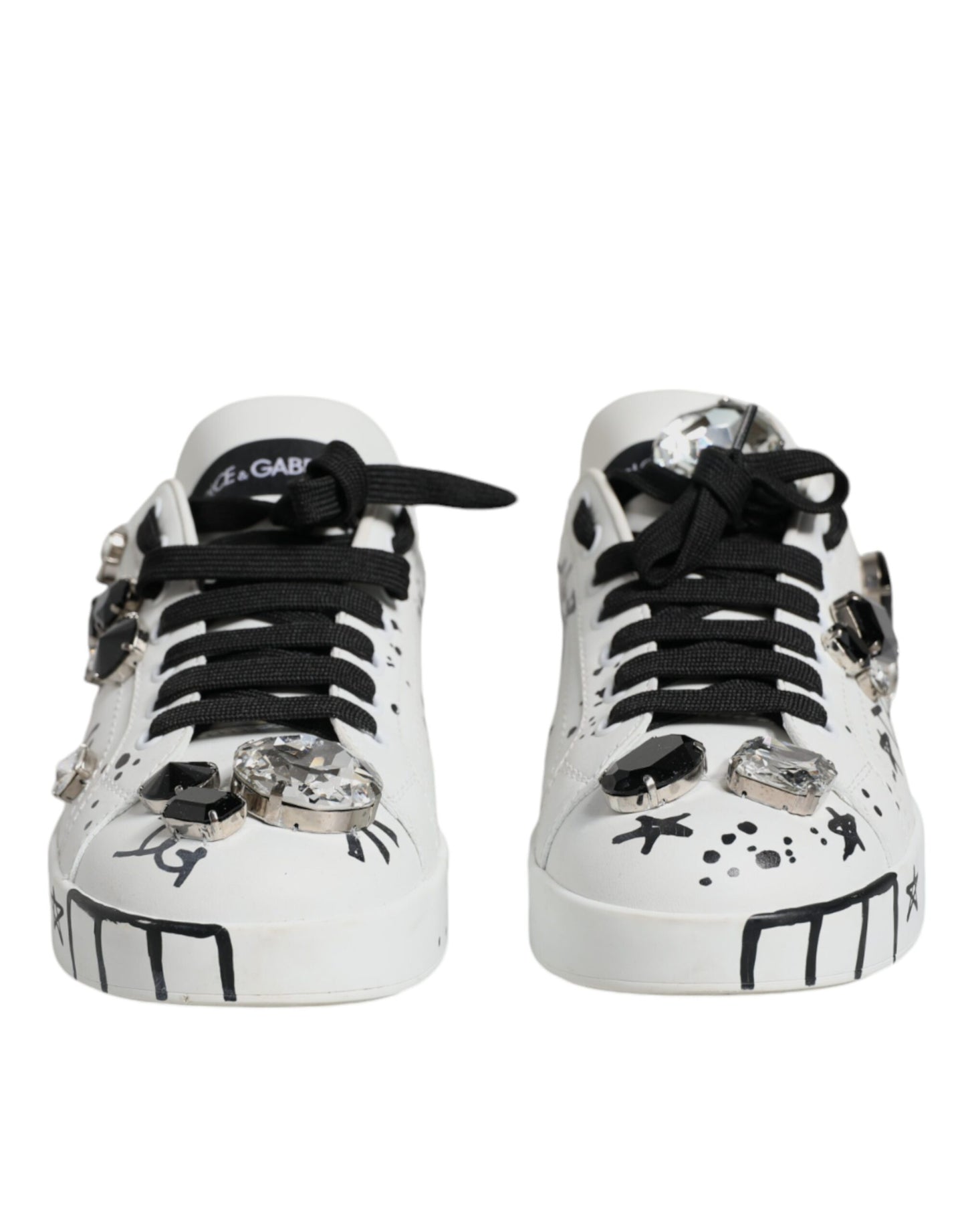 White Crystal Portofino Low Top Sneaker Shoes - The Luxe Alliance