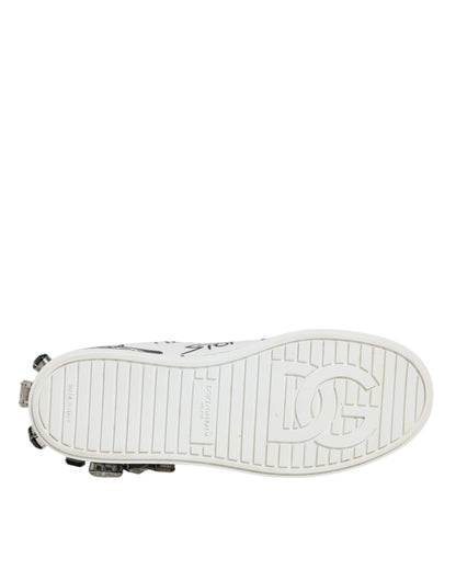 White Crystal Portofino Low Top Sneaker Shoes - The Luxe Alliance