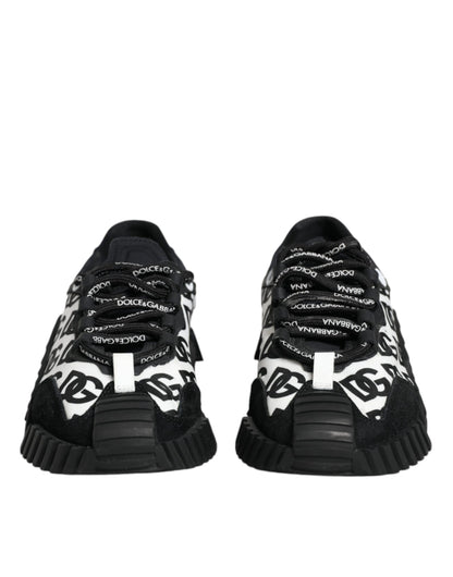 Black Logo Lace Up Low Top NS1 Sneakers Shoes - The Luxe Alliance